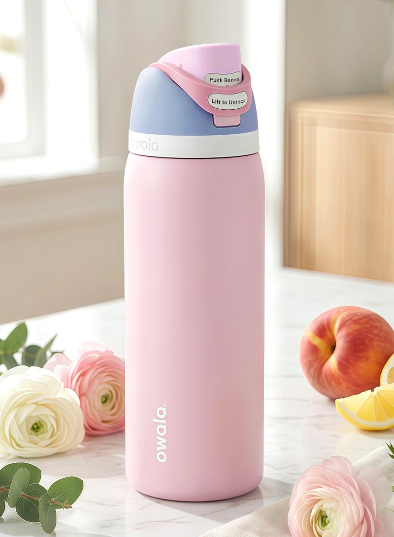 Owala FreeSip Insulated Stainless Steel Water Bottle With Straw For Sports Travel And School BPA Free Sports Water Bottle(Pink 32OZ) - Image 1